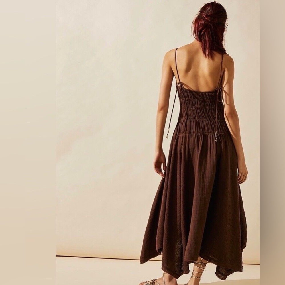 Free People Verona Brown Midi Dress - Picture 2 of 8